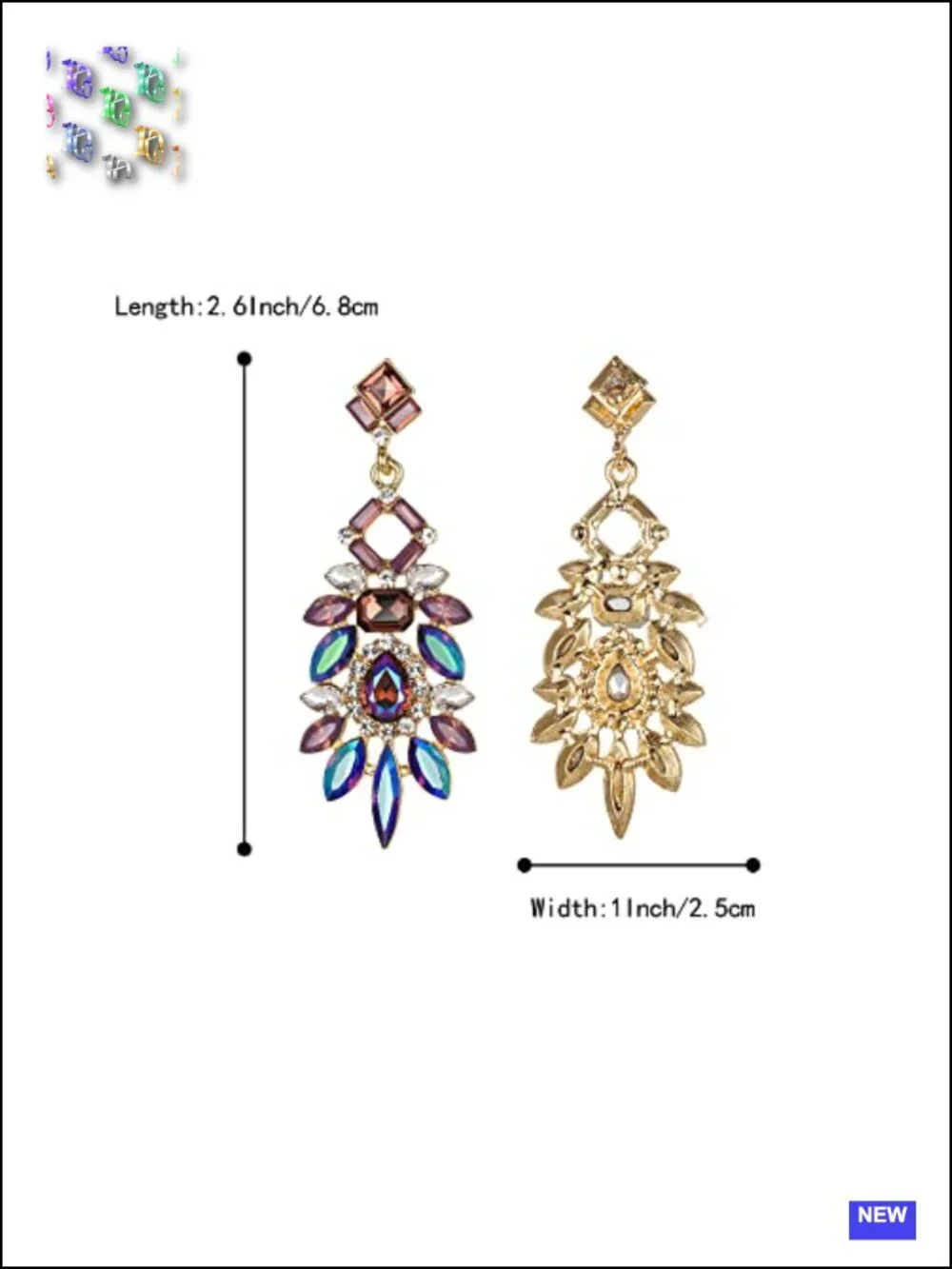 Crystal Zinc Alloy Marquise Geometric Drop Dangle Earrings